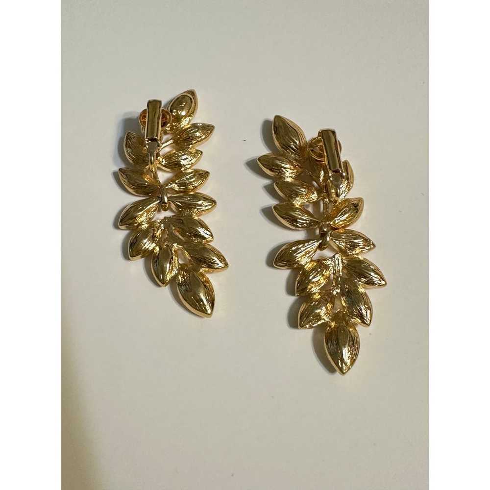 Vintage Kenneth Jay Lane Goldtone Marquise Rhines… - image 4