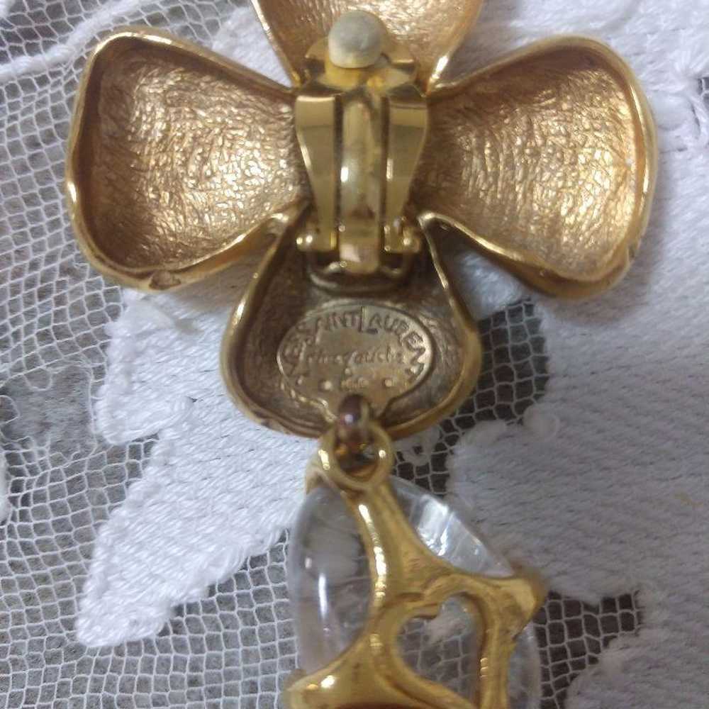 Rare★YVES SAINT LAURENT Rive Gauche★Cross Stone E… - image 2