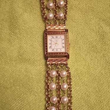 Vintage KJL Faux Pearl Watch - image 1