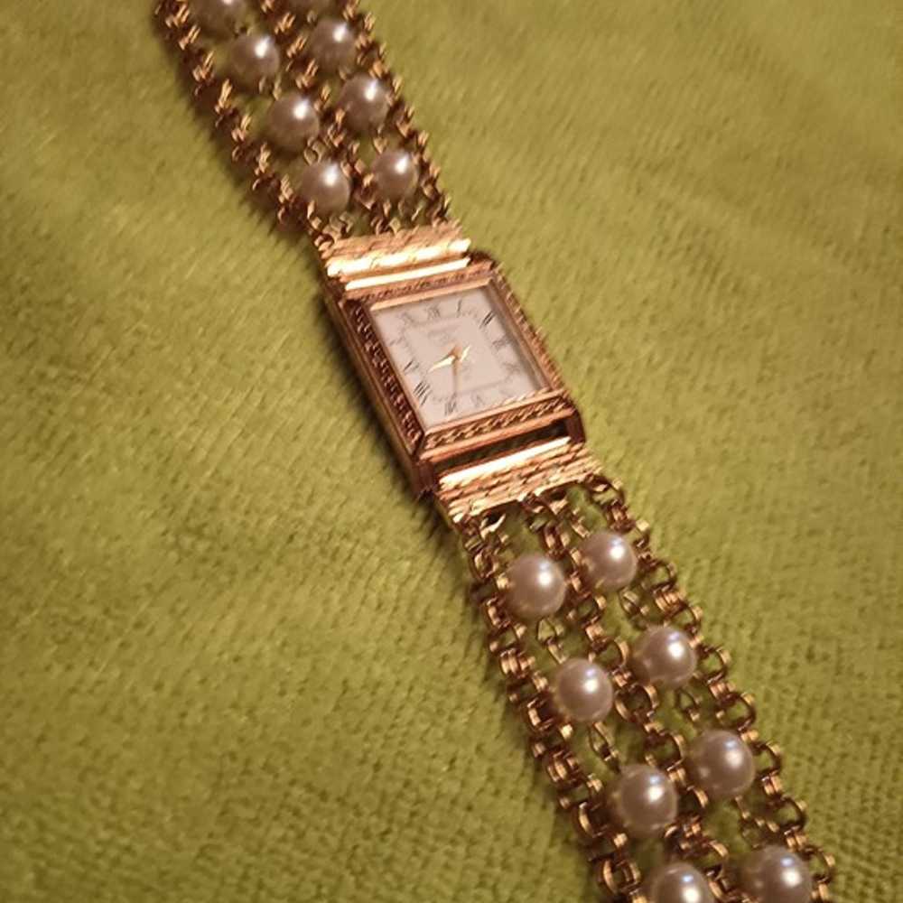 Vintage KJL Faux Pearl Watch - image 2