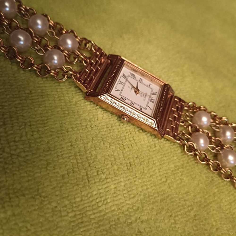 Vintage KJL Faux Pearl Watch - image 3