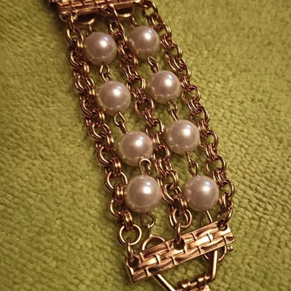 Vintage KJL Faux Pearl Watch - image 5