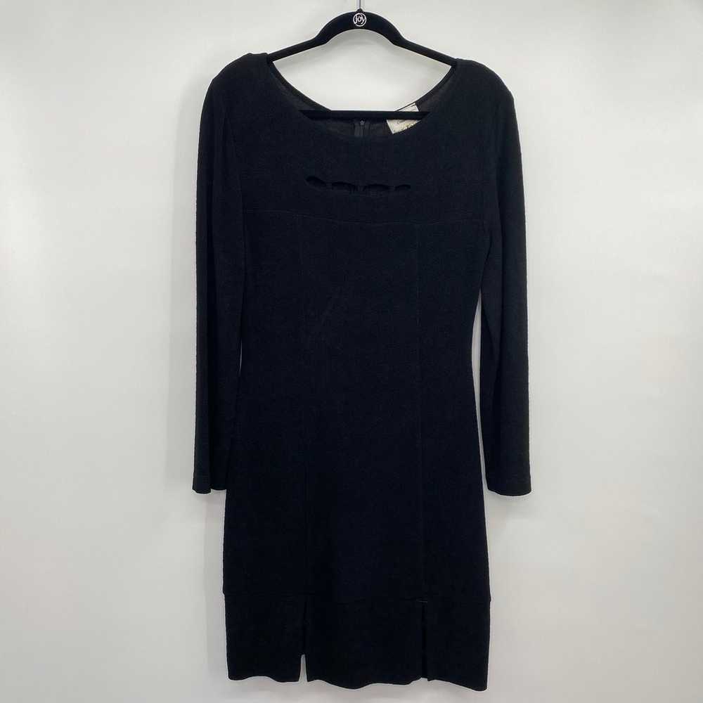 Vintage Joseph Ribkoff Black Dress Long Sleeve Cu… - image 2