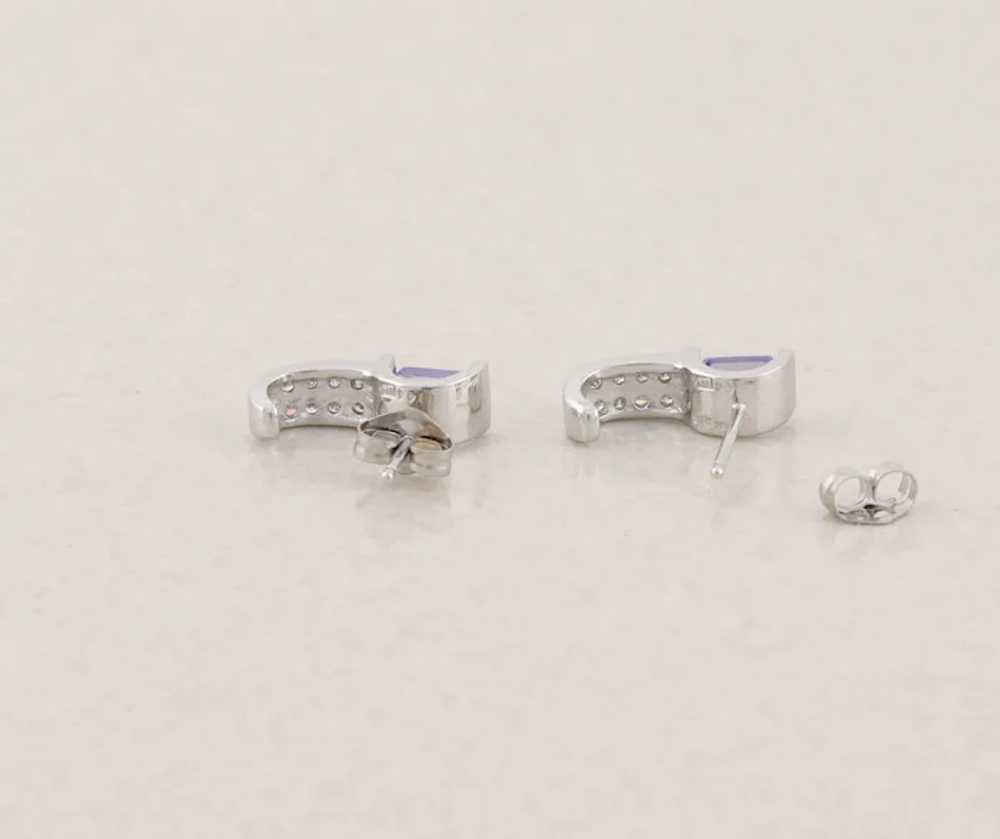 14k White Gold Natural Tanzanite & Diamond Earrin… - image 8