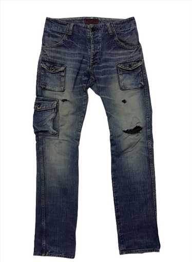 【Johnbull kojima japan】ダメージ デニム ジーンズ L Johnbull kojima japan】ダメージ デニム ジーンズ L