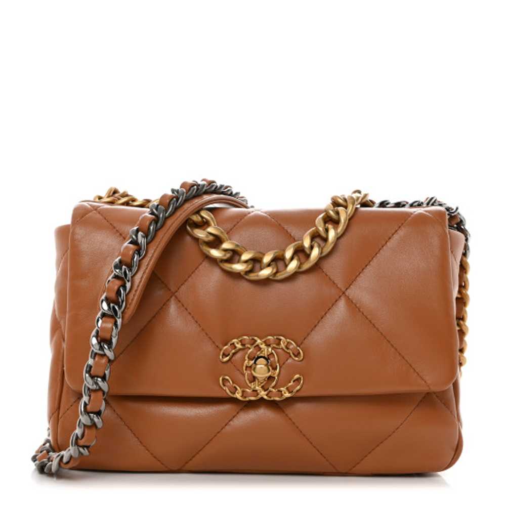 CHANEL Lambskin Quilted Medium Chanel 19 Flap Bro… - image 1