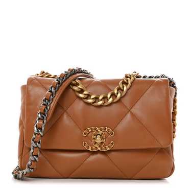 CHANEL Lambskin Quilted Medium Chanel 19 Flap Bro… - image 1