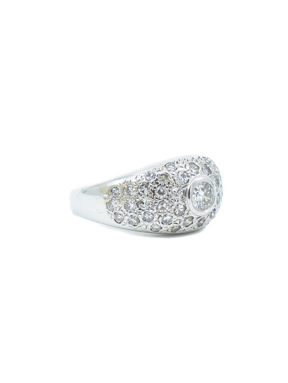 18k White Gold Diamond Dome Ring - image 3