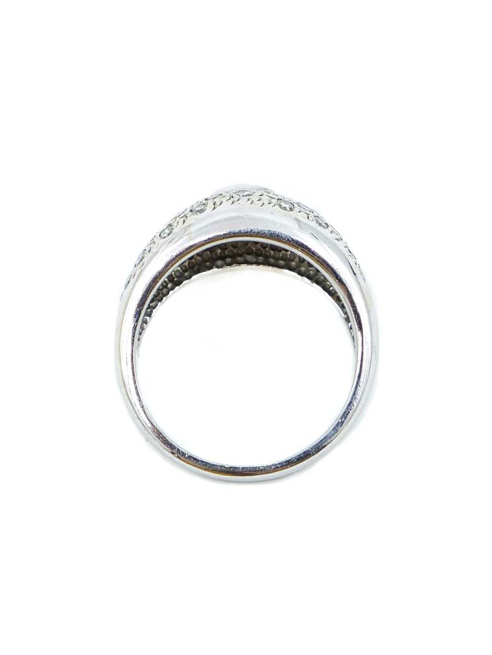 18k White Gold Diamond Dome Ring - image 5