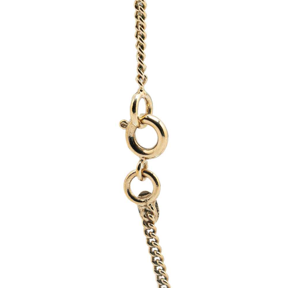 Gold Chanel Gold Plated Resin Crystal Pendant Nec… - image 2
