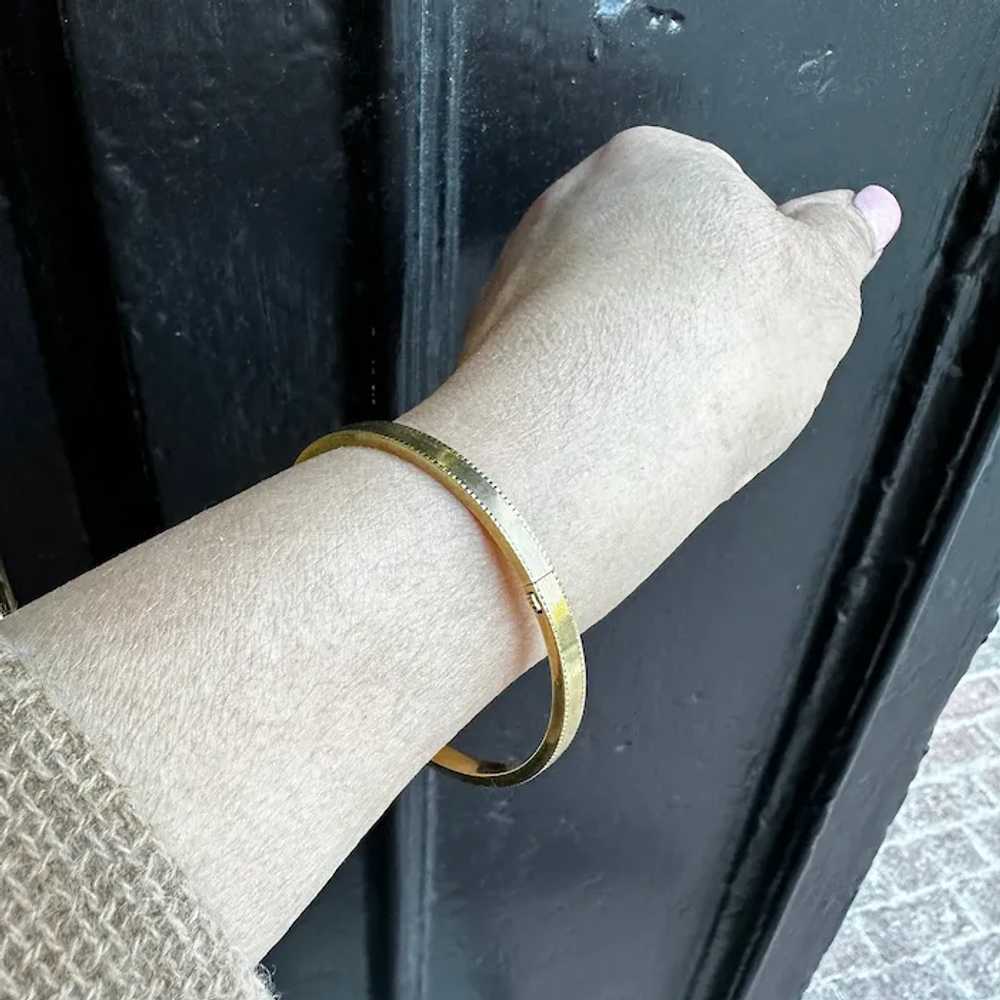 Vintage 14K Yellow Gold Bangle Bracelet - image 5