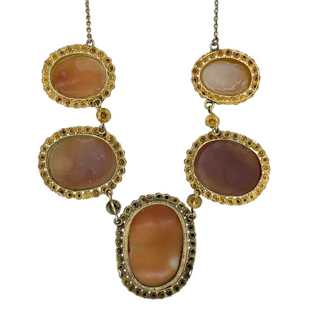 Victorian 14K Yellow Gold Cameo Necklace - image 2