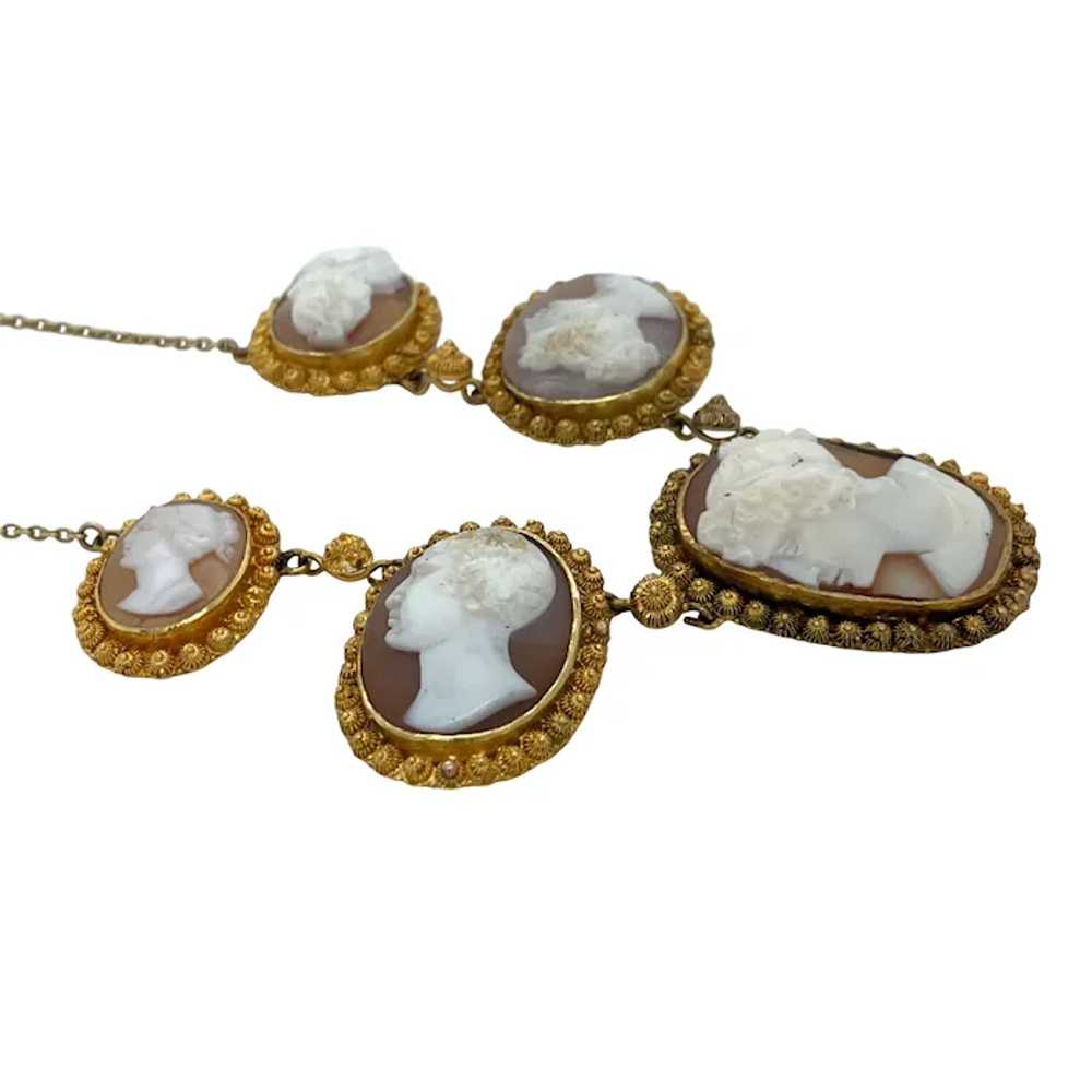 Victorian 14K Yellow Gold Cameo Necklace - image 3