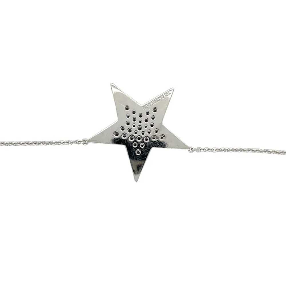 18K White Gold Diamond Star Pendant - image 2
