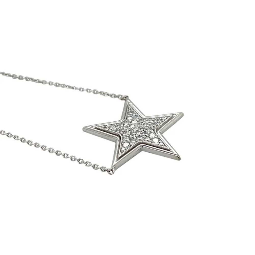 18K White Gold Diamond Star Pendant - image 3
