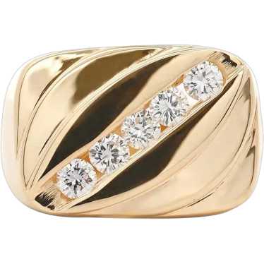 1 Carat Diagonal Diamond Channel Set 14K Gold Vin… - image 1