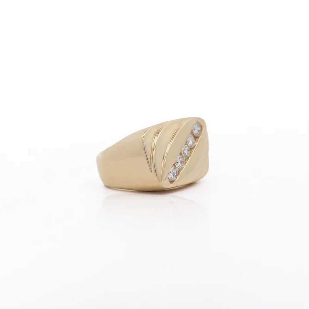 1 Carat Diagonal Diamond Channel Set 14K Gold Vin… - image 2