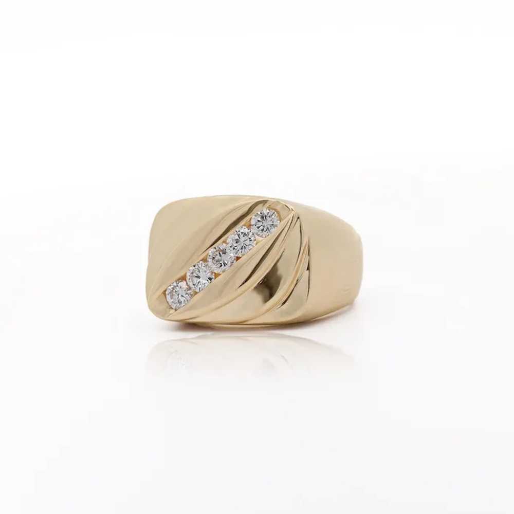 1 Carat Diagonal Diamond Channel Set 14K Gold Vin… - image 3
