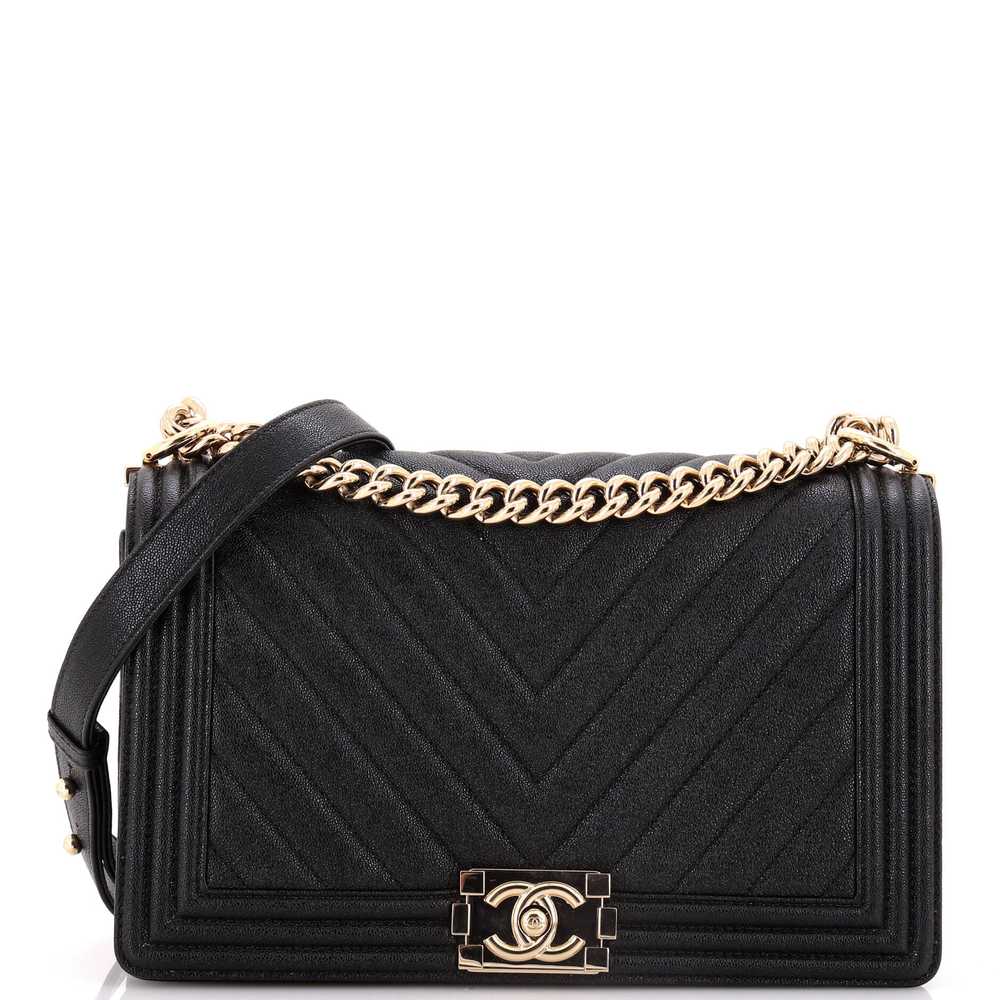 CHANEL Boy Flap Bag Chevron Caviar New Medium - image 1