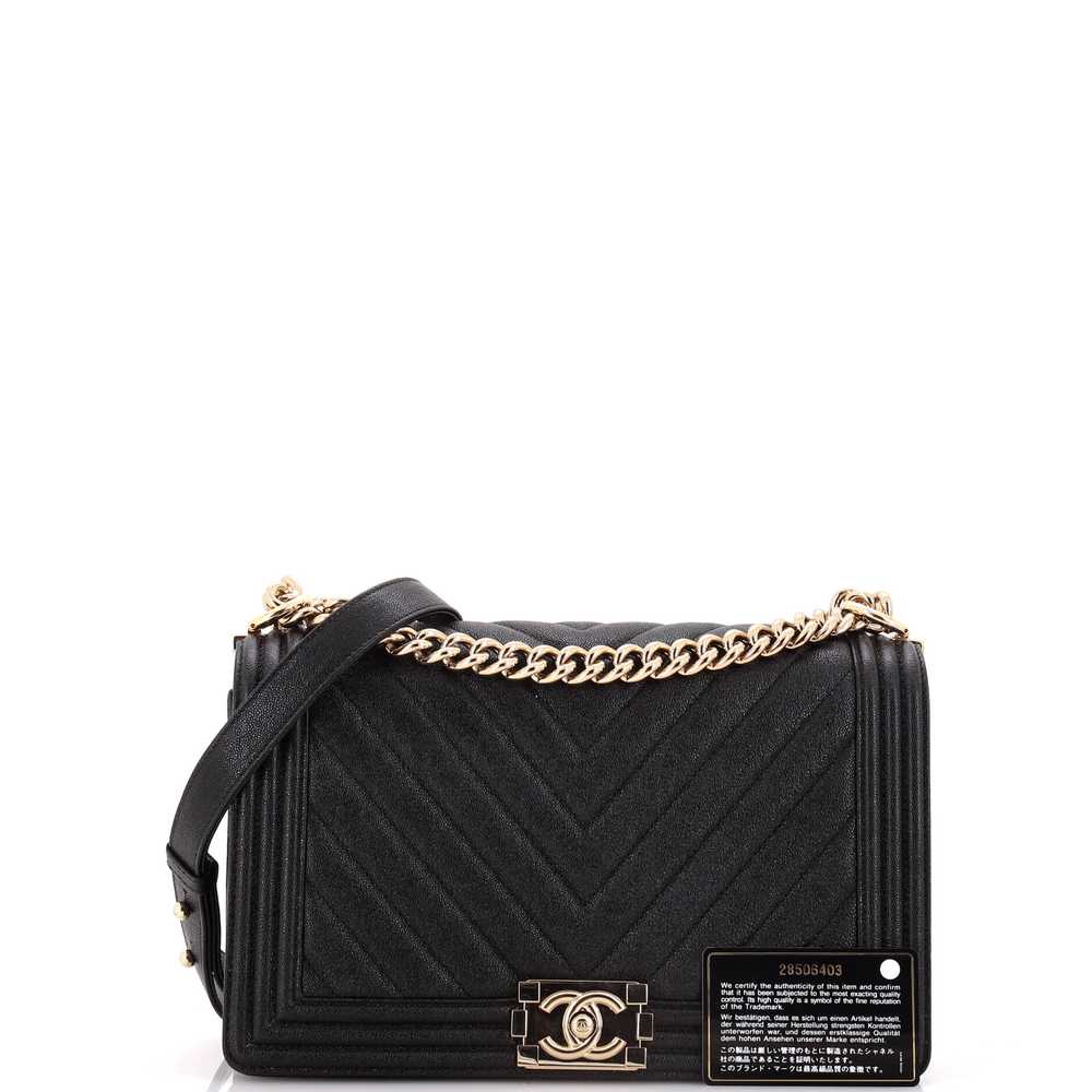 CHANEL Boy Flap Bag Chevron Caviar New Medium - image 2