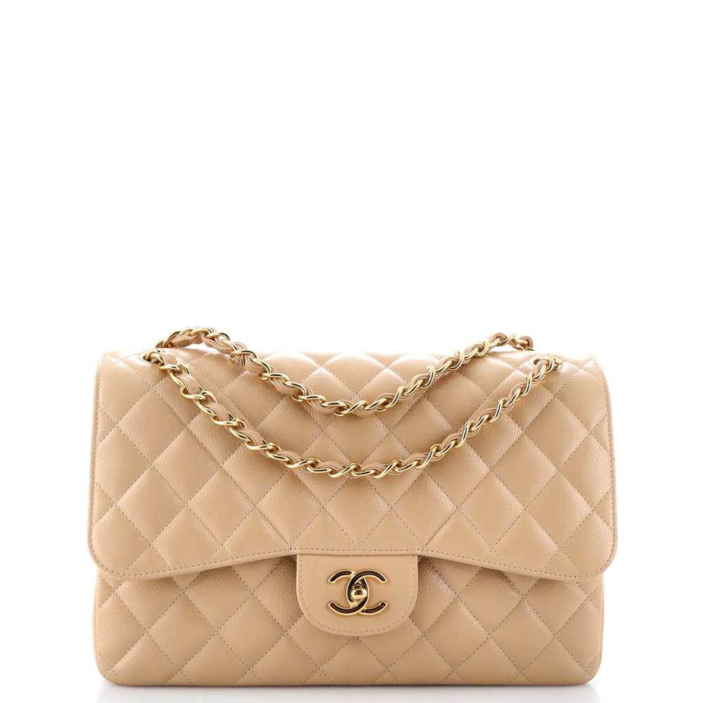 CHANEL Classic Double Flap Bag Quilted Caviar Jum… - image 1