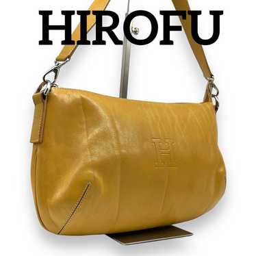 Hirofu Hirov Dark Navy Leather Shoulder Bag Genuine