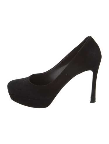 Yves Saint Laurent Rive Gauche Suede Pumps Black … - image 1