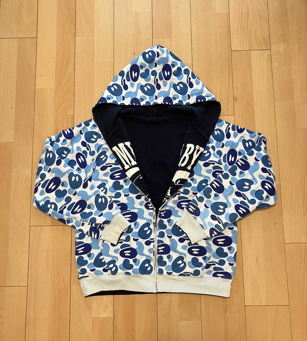 Bape Baby Milo Blue ABC Camo Reversible Hoodie - image 1