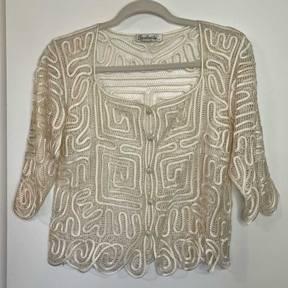 Like New! Worn Once! Soulmates Creamy Lace Top - image 1