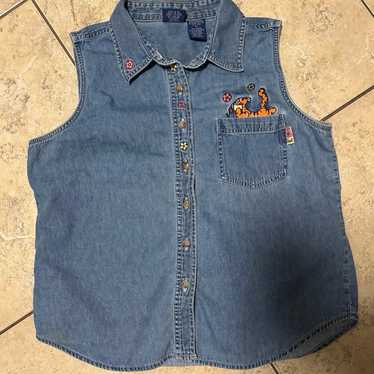 Vintage Winnie the Pooh Tigger denim shirt size l… - image 1