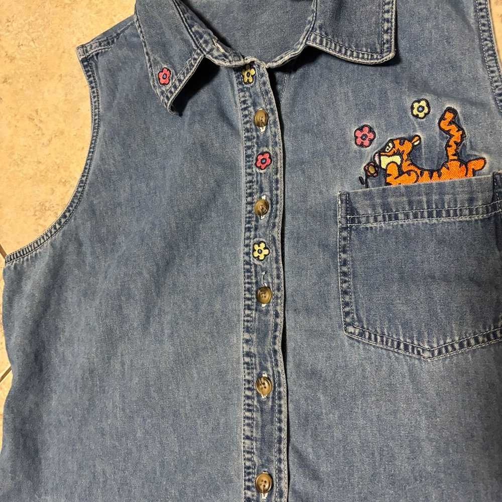 Vintage Winnie the Pooh Tigger denim shirt size l… - image 6