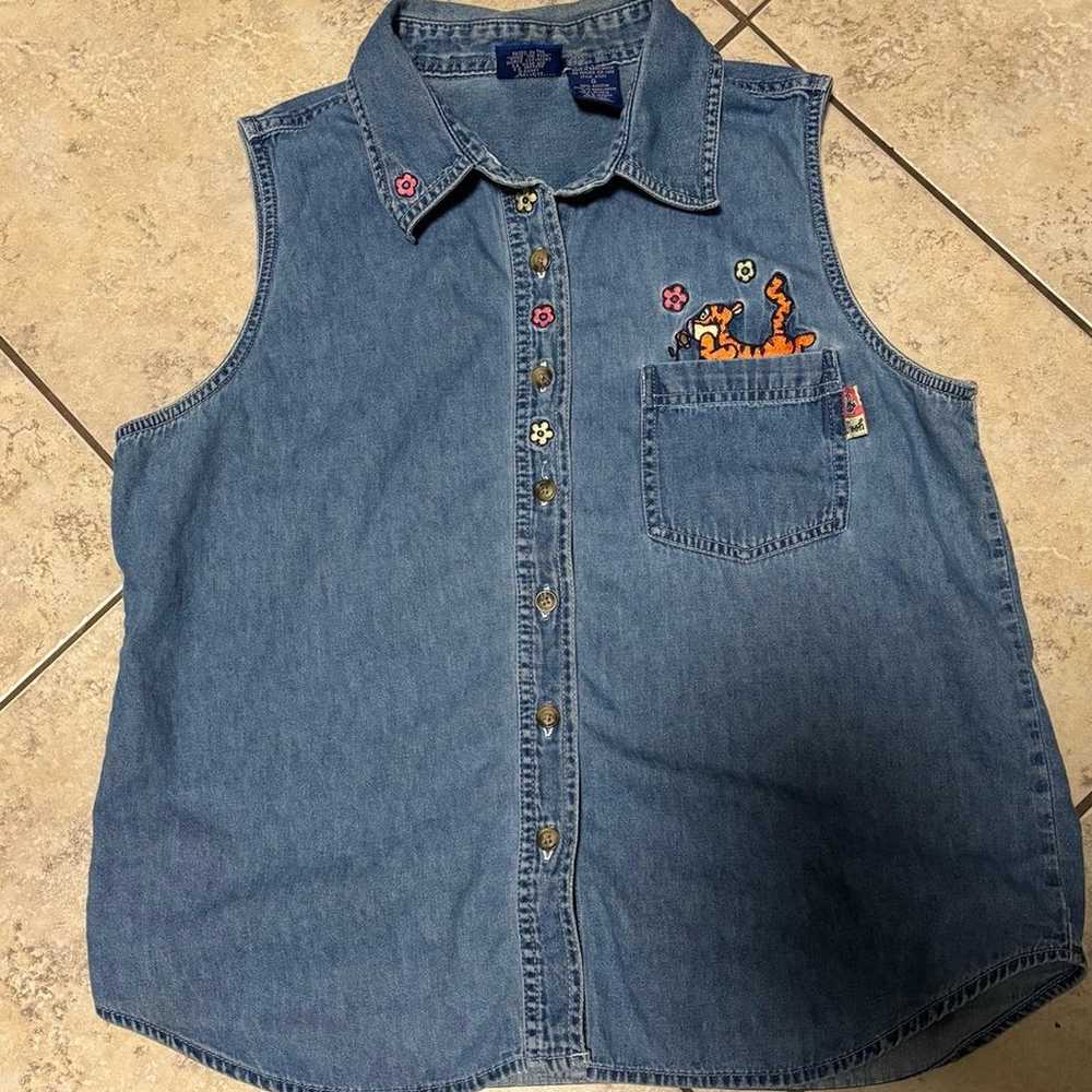 Vintage Winnie the Pooh Tigger denim shirt size l… - image 7
