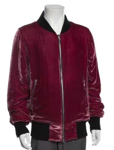 Amiri Amiri red wine velvet bomber jacket