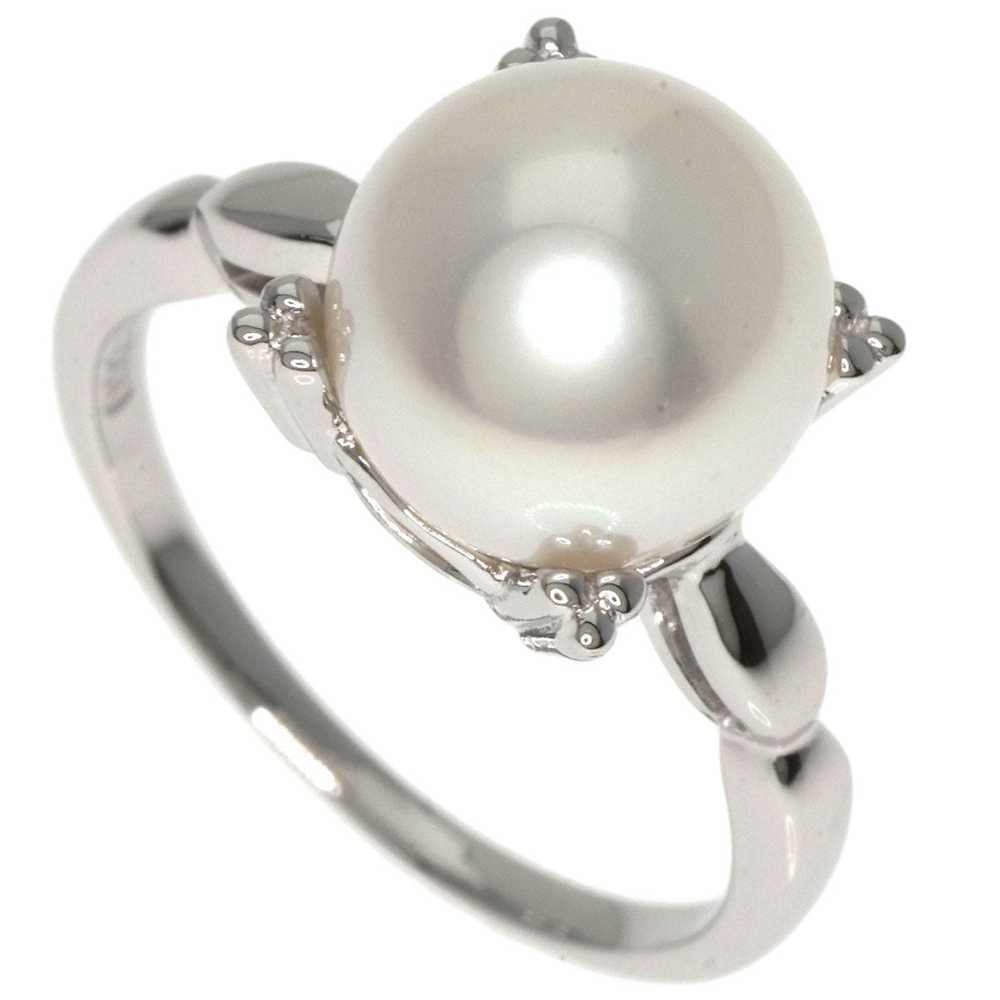 MIKIMOTO Ring PT900 Silver Pearl Women Used Authentic