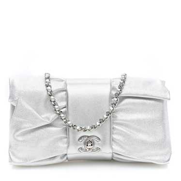 CHANEL Metallic Lambskin Tie My Bow Flap Clutch W… - image 1
