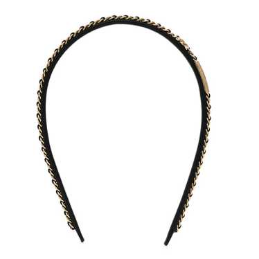 CHANEL Metal Lambskin Chain CC Headband