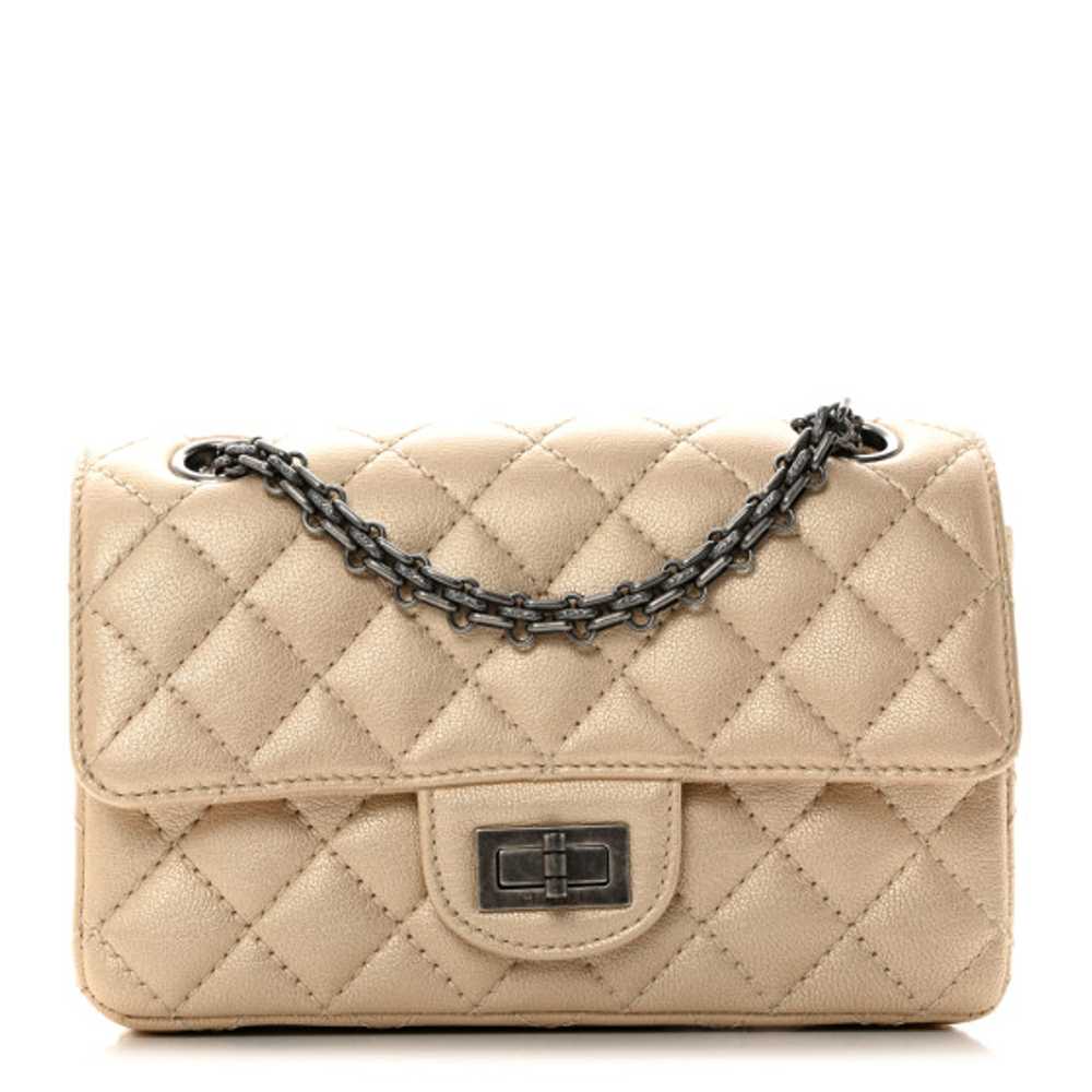 CHANEL Metallic Sheepskin Quilted 2.55 Reissue Mi… - image 1