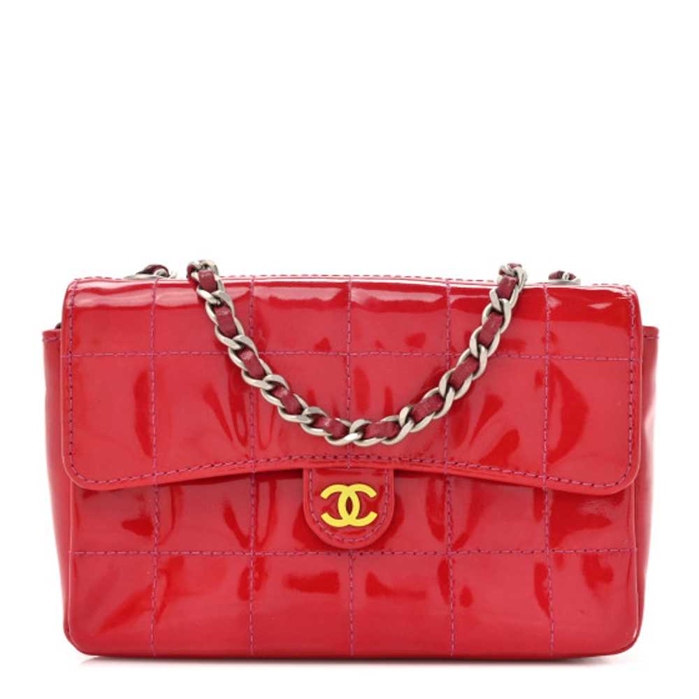 CHANEL Patent Square Quilted Extra Mini Convertib… - image 1