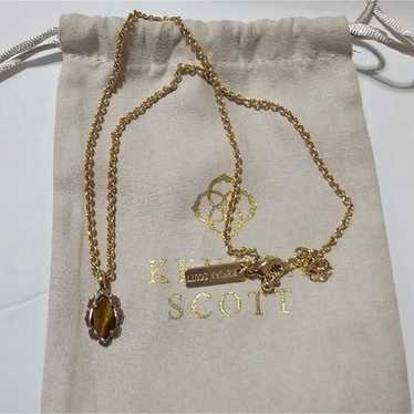 Kendra Scott Vintage Lian Gold Tiger's Eye Neckla… - image 1