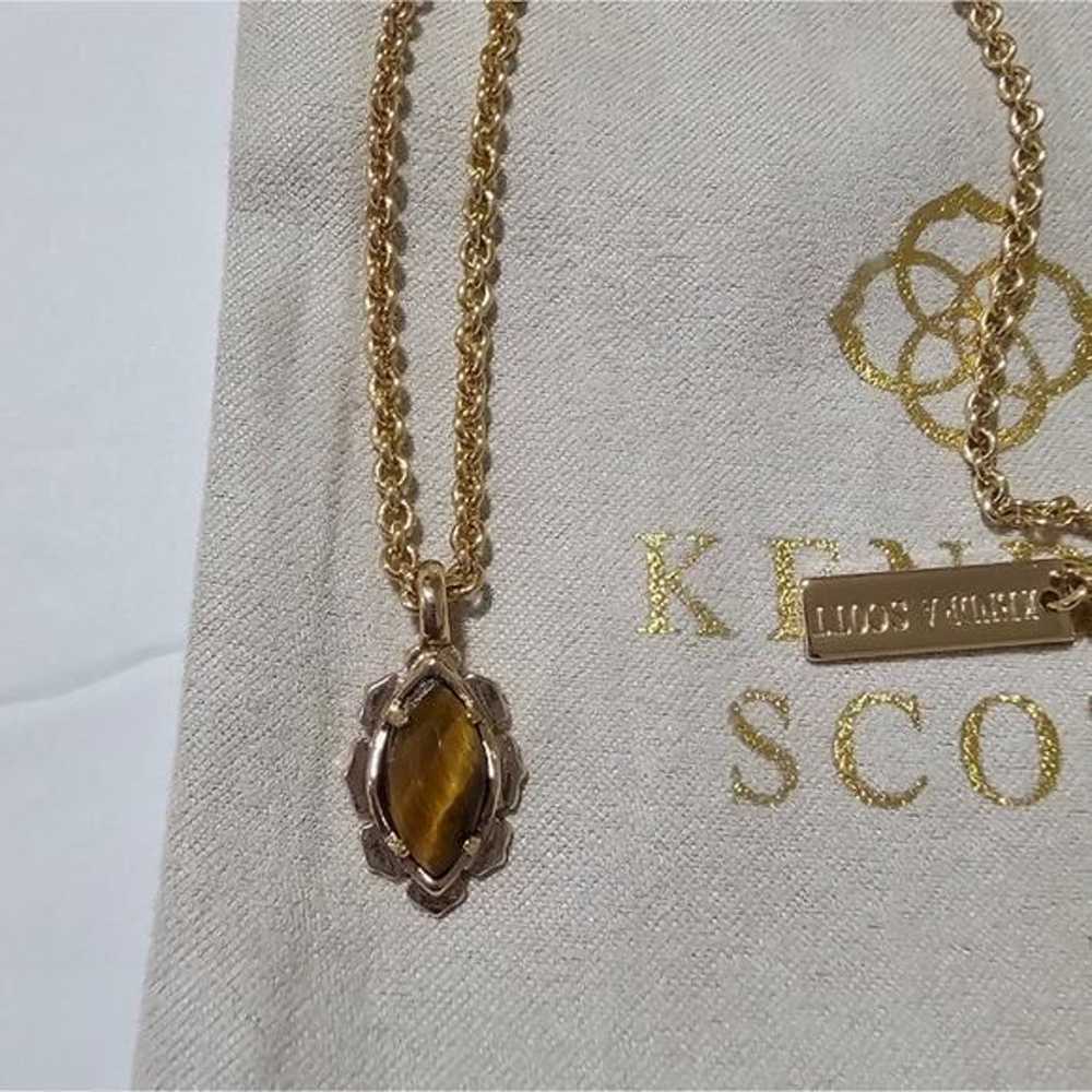 Kendra Scott Vintage Lian Gold Tiger's Eye Neckla… - image 2