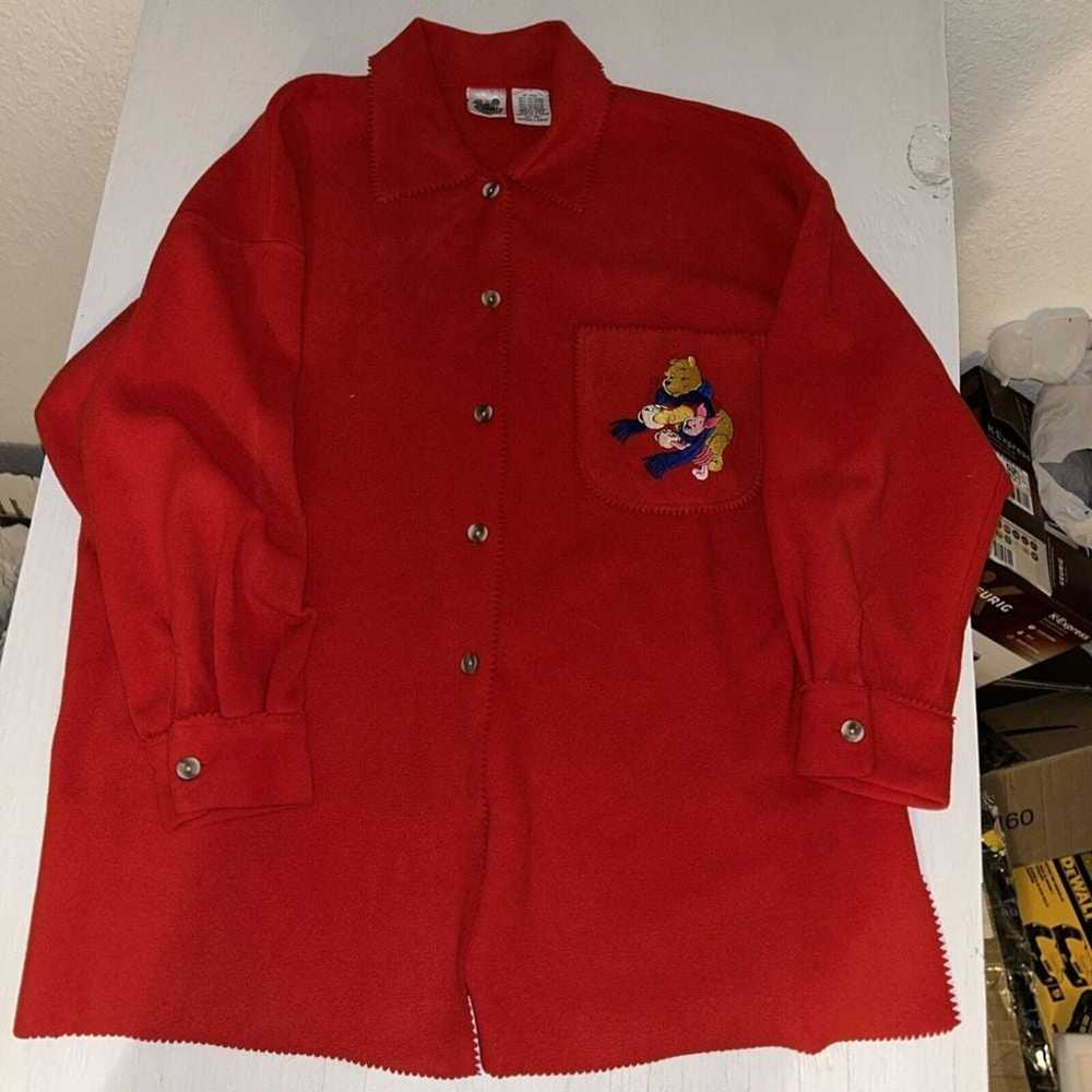 Vtg Winnie the Pooh & Piglet Button Up Sweater  S… - image 1