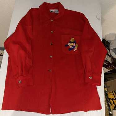 Vtg Winnie the Pooh & Piglet Button Up Sweater  S… - image 1