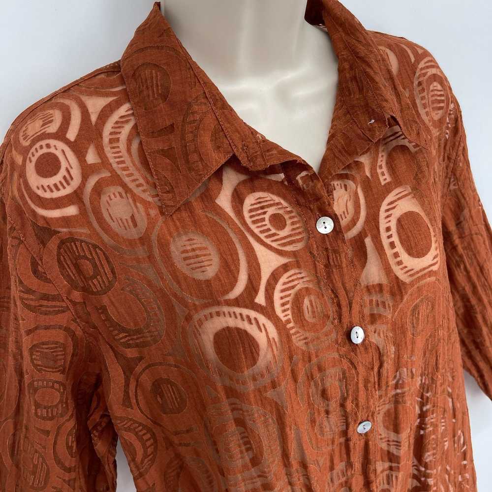 Chicos Chico's 3/4 Sleeve Burnout Swirl Blouse Sz… - image 2