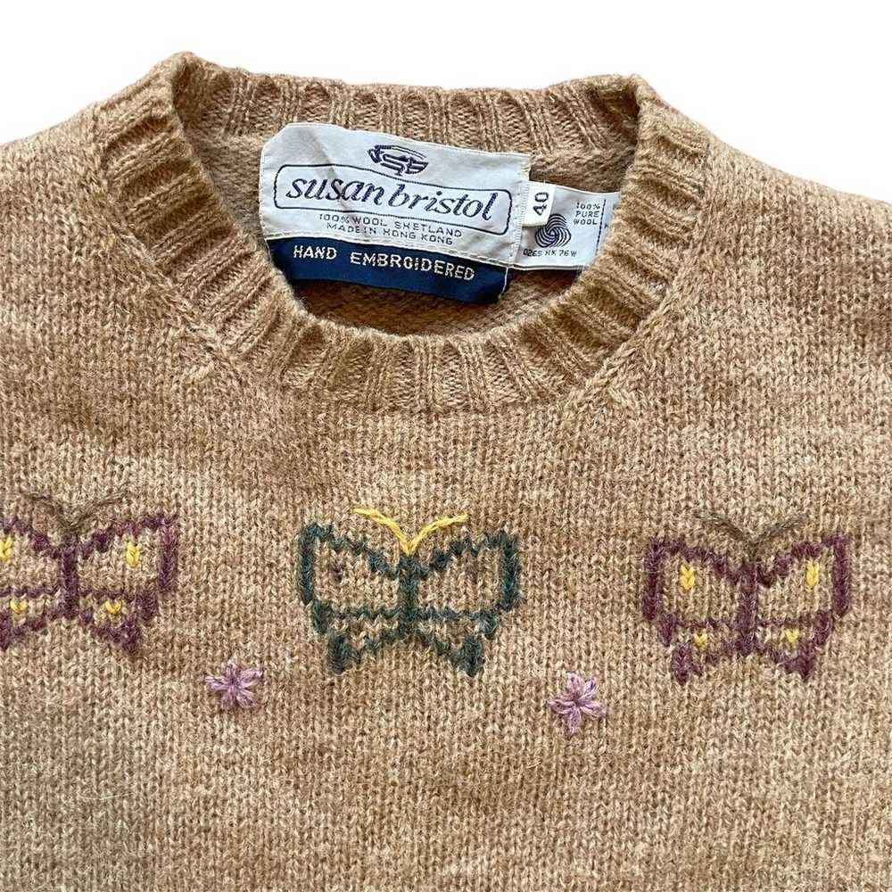 Vintage Susan Bristol Hand Embroidered
L Butterfl… - image 3