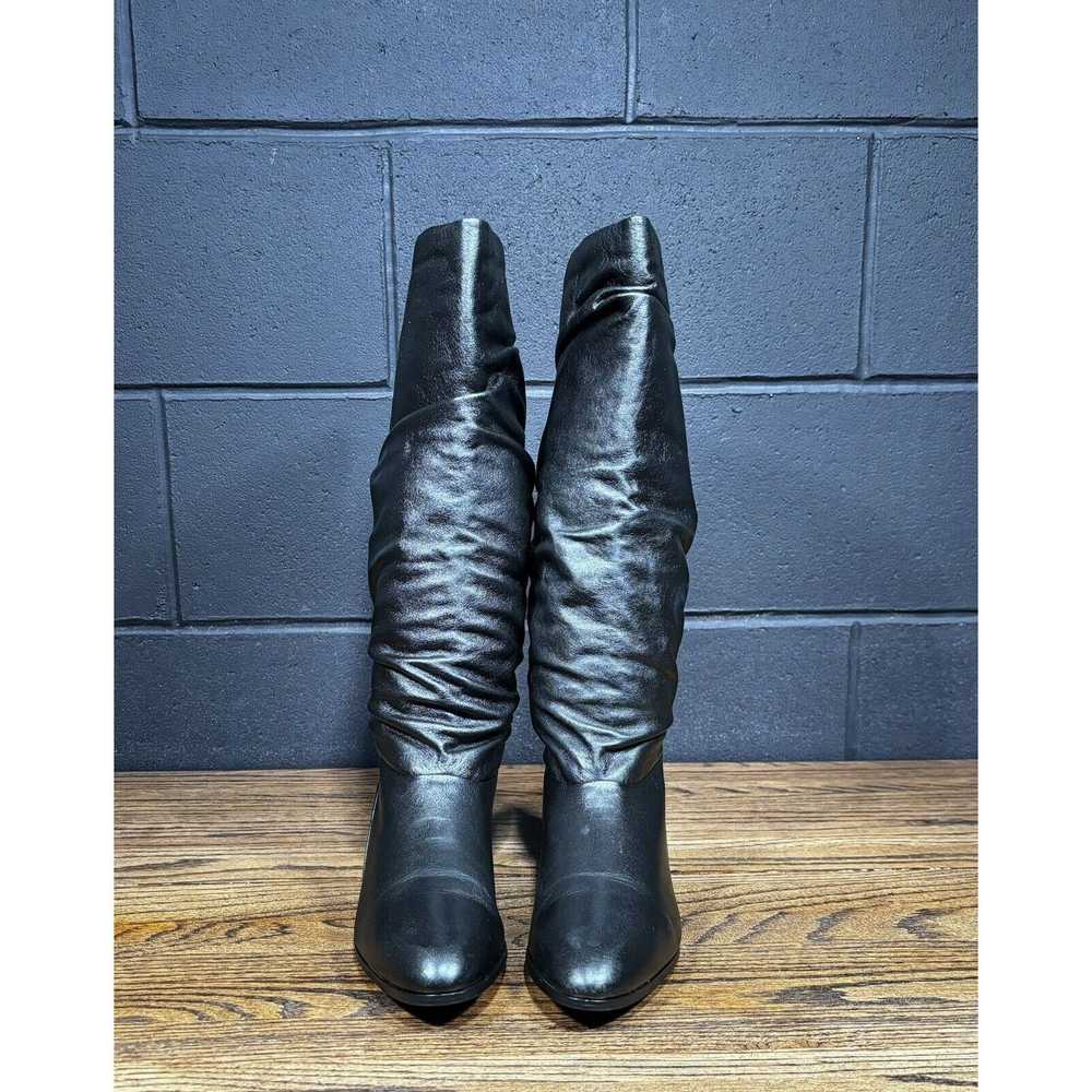 Other Vintage Black Leather Knee High Boots Women… - image 3