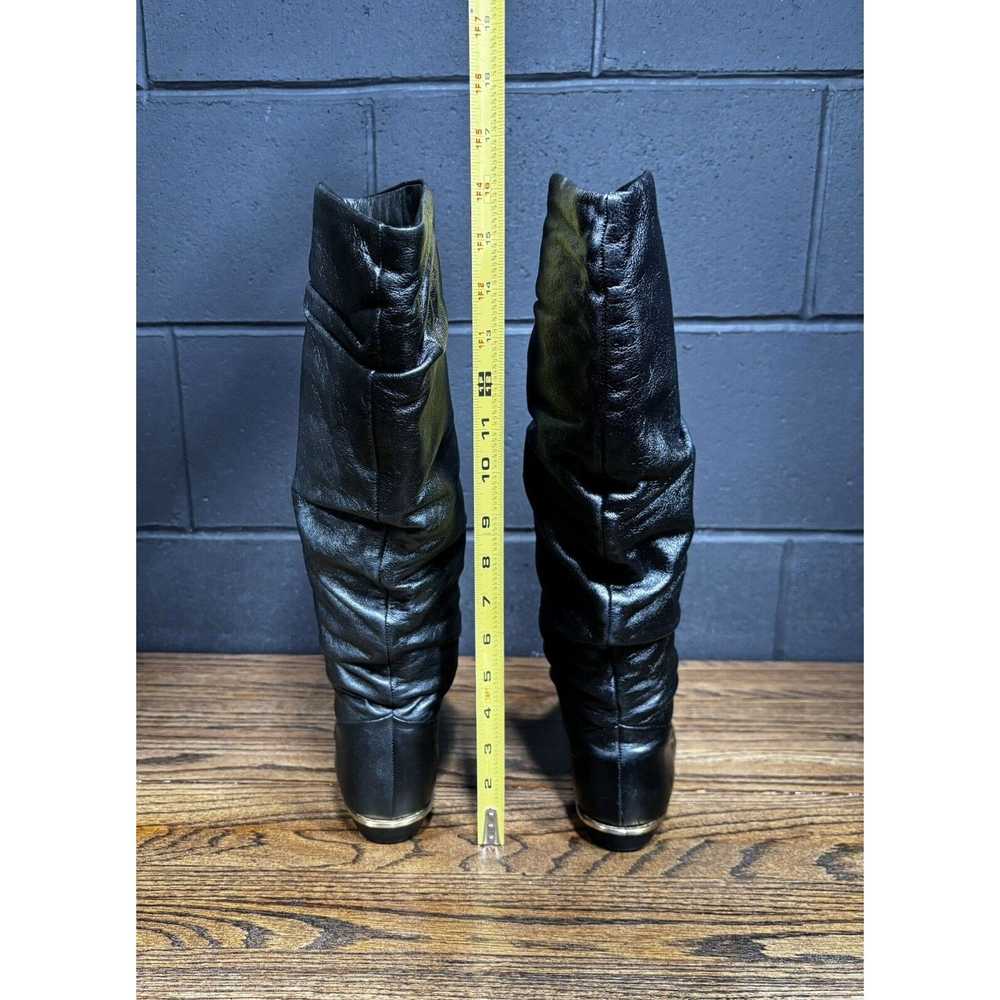 Other Vintage Black Leather Knee High Boots Women… - image 4