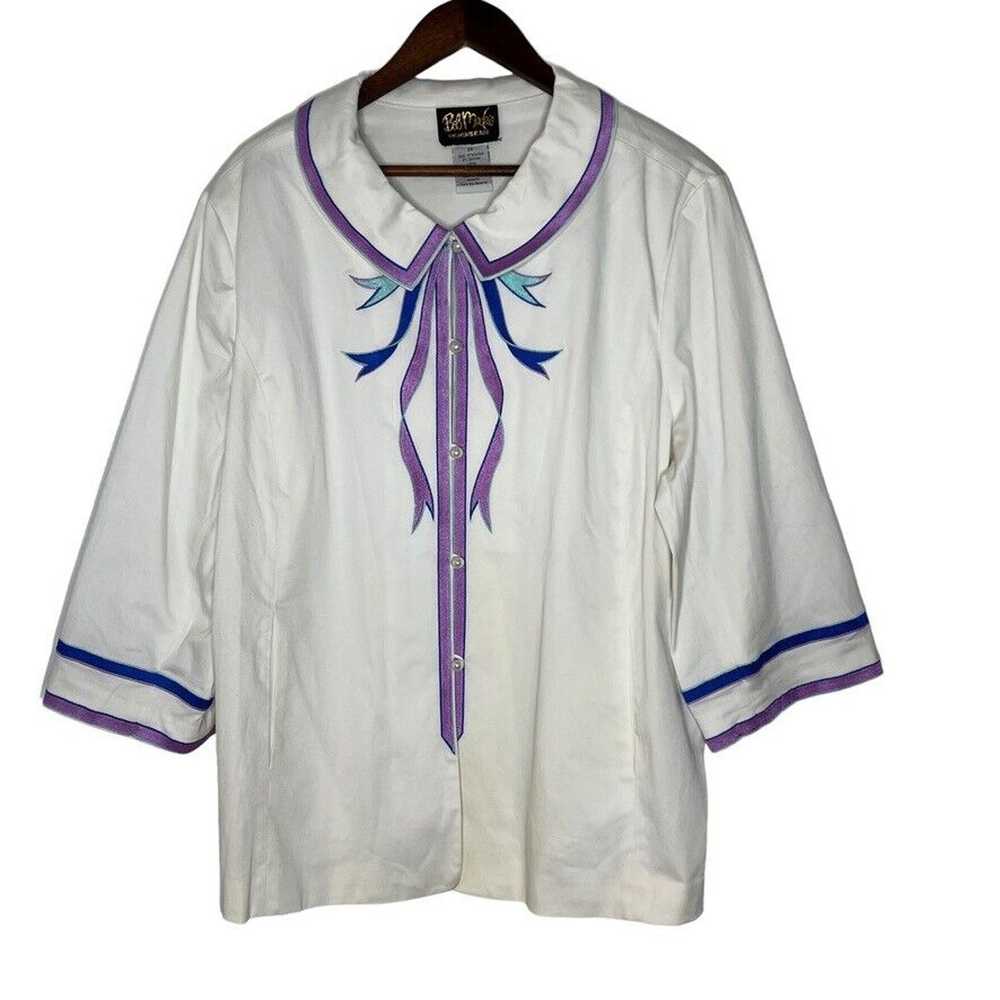 Bob Mackie Bob Mackie Wearable Art Embroidered Bu… - image 1