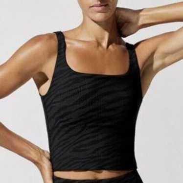 Carbon38 Zebra Stripe Print Crop Top Size Medium - image 1