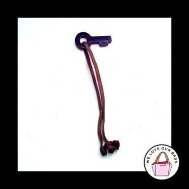 FOSSIL Brown LEATHER STRAP Loop Lucite Key Fob Ba… - image 1