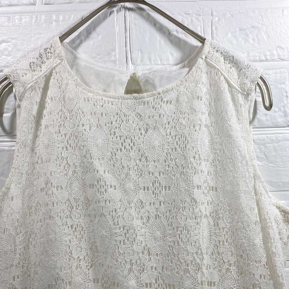 GU Lace Sleeveless Mini Dress S White with Lining - image 3